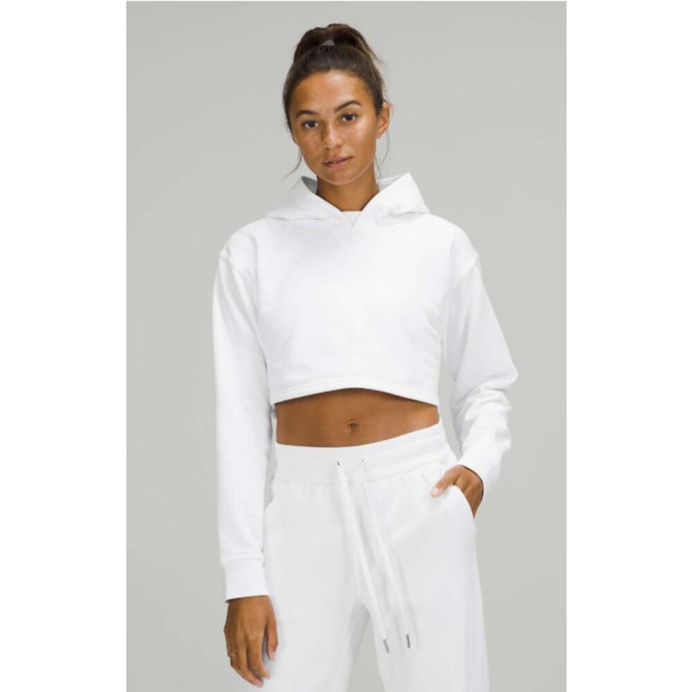 Lululemon All Yours Cropped Hoodie White Size 2